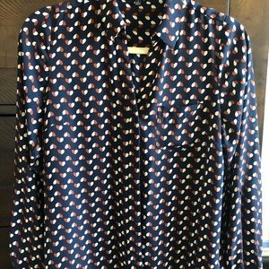 The Limited: Size S Button up Blouse.  Colors: Navy, White, Rust.